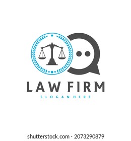 Justice chat logo vector template, Creative Law Firm logo design concepts