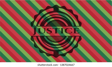 Justice christmas badge background. Vector Illustration. Detailed.