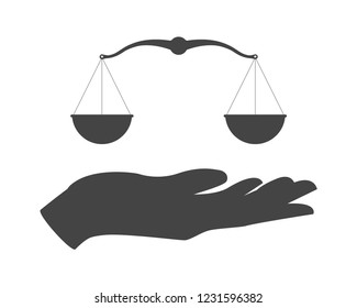 Justice concept, law and justice concept. Vector illustration.