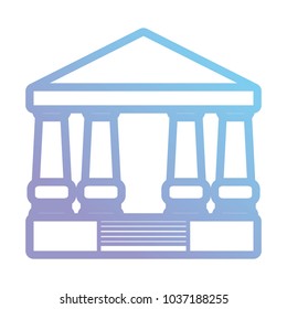 Justice court building icon over white background vector illustration