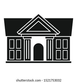 Justice court building icon. Simple illustration of justice court building vector icon for web design isolated on white background