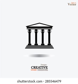 Justice court building image.vector illustration.