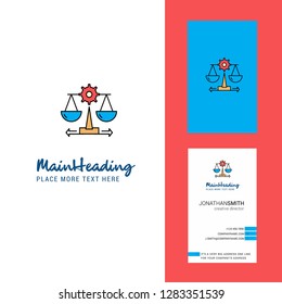 Justice Creative Logo and business card. vertical Design Vector