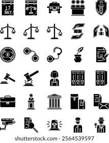 Justice Day in Glyph Style Icon