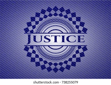 Justice emblem with denim texture