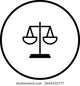 Justiça e Igualdade: Um Ícone Minimalista Representando Justiça e Equilíbrio