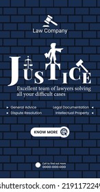 Justice Excellent Team Of Lawyers Solving All Your Difficult Cases Portrait Template Design. 