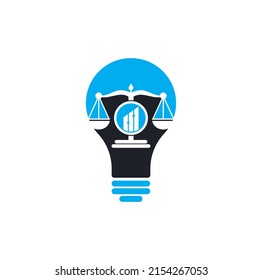 Justice finance bulb shape logo vector template. Creative Law Firm with graph logo design concepts