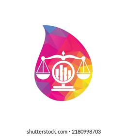 Schlagform-Logo für die Justizfinanzierung, Vektorvorlage. Kreative Anwaltskanzlei mit Logo-Design-Konzept.