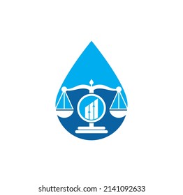 Justice finance drop shape logo vector template. Creative Law Firm with graph logo design concepts
