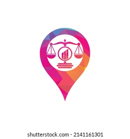 Justice finance gps shape logo vector template. Creative Law Firm with graph logo design concepts.