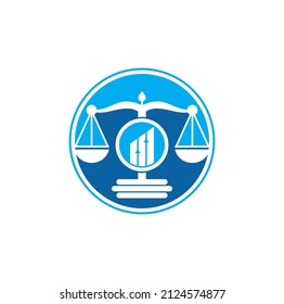 Justice finance logo vector template. Creative Law Firm with graph logo design concepts