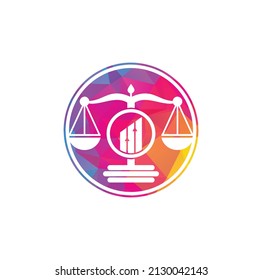 Justice finance logo vector template. Creative Law Firm with graph logo design concepts
