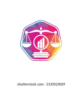 Justice finance logo vector template. Creative Law Firm with graph logo design concepts	