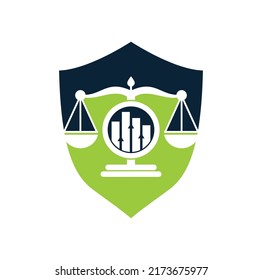 Justice finance logo vector template. Creative Law Firm with graph logo design concept.