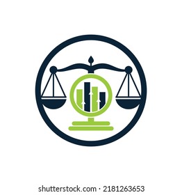 Logo für die Justizfinanzierung, Vektorvorlage. Kreative Anwaltskanzlei mit Logo-Design-Konzept.