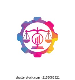 Justice finance wheel shape logo vector template. Creative Law Firm with graph logo design concepts	