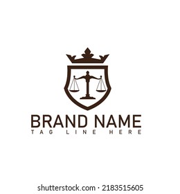 justice, firm, balance, legal, symbol, lady law concept Luxury vintage crest logo, Vector design template.