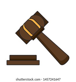 Justice gavel hammer symbol isolated vector illustration