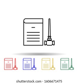 Justice, gavel multi color style icon. Simple thin line, outline vector of law and justice icons for ui and ux, website or mobile application