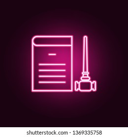 Justice, gavel neon icon. Elements of Law & Justice set. Simple icon for websites, web design, mobile app, info graphics