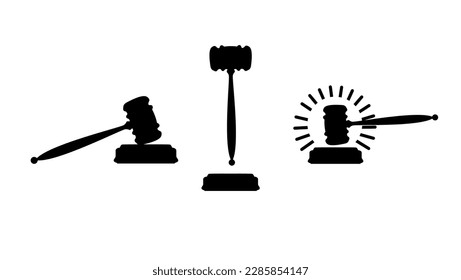 justice gavel silhouette, high quality vector