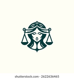 Logotipo da deusa da justiça para venda.