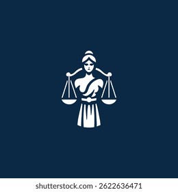 Logotipo da deusa da justiça para venda.
