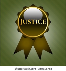 Justice gold emblem