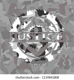 Justice grey camo emblem