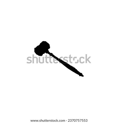 Justice hammer icon. Simple style law firm company poster background symbol. Law firm brand logo design element. Justice hammer t-shirt printing. Vector for sticker.