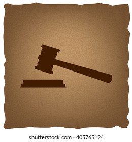 Justice hammer sign