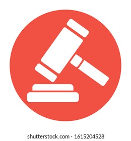 justice hammer tool isolated icon vector illustration design