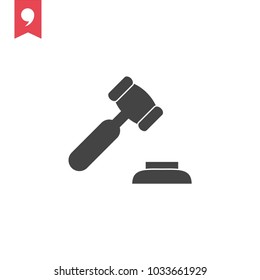 Justice hammer vector icon