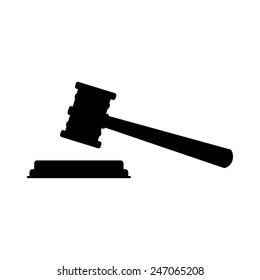 Justice hammer vector icon 