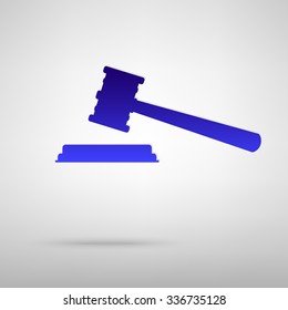 Justice hammer vector icon
