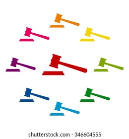 Justice hammer vector icon
