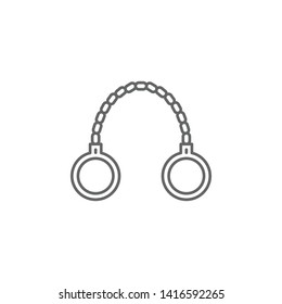 Justice handcuffs outline icon. Elements of Law illustration line icon. Signs, symbols and vectors can be used for web, logo, mobile app, UI, UX