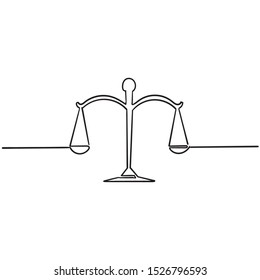 justice icon balance illustration with handdrawn doodle style