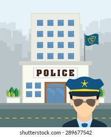 justice icon design over city background, vector illustration