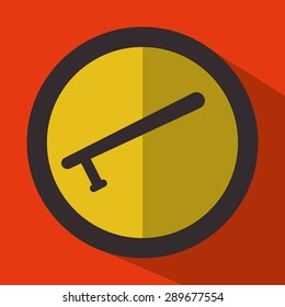 justice icon design over orange background, vector illustration