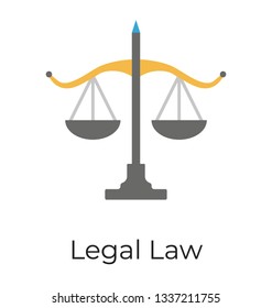 Justice icon, flat design.