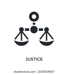 Estilo de glifo de icono de justicia. Ilustración vectorial Para El Diseño gráfico
