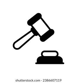 Icono de Justicia aislar ilustración de material vectorial de fondo blanco.
