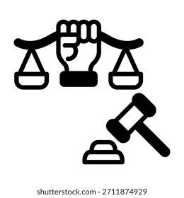 Ilustración vectorial de estilo mixto Justice Icon