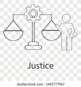 Justice icon on transparency background. Line vector illustration for website.