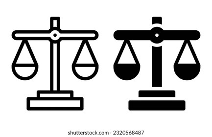 Justice icon with outline and glyph style.