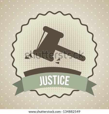 justice icon over beige background. vector illustration