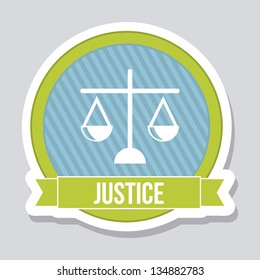 justice icon over gray background. vector illustration