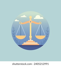 Justice icon. Scale and balance for law. Libra Vector illustration